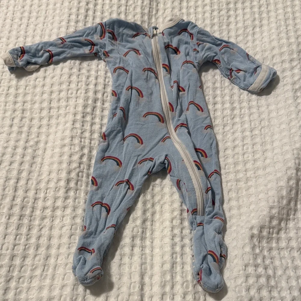 Kickee Pants Sky Blue Rainbow Footie - Picture 1 of 2